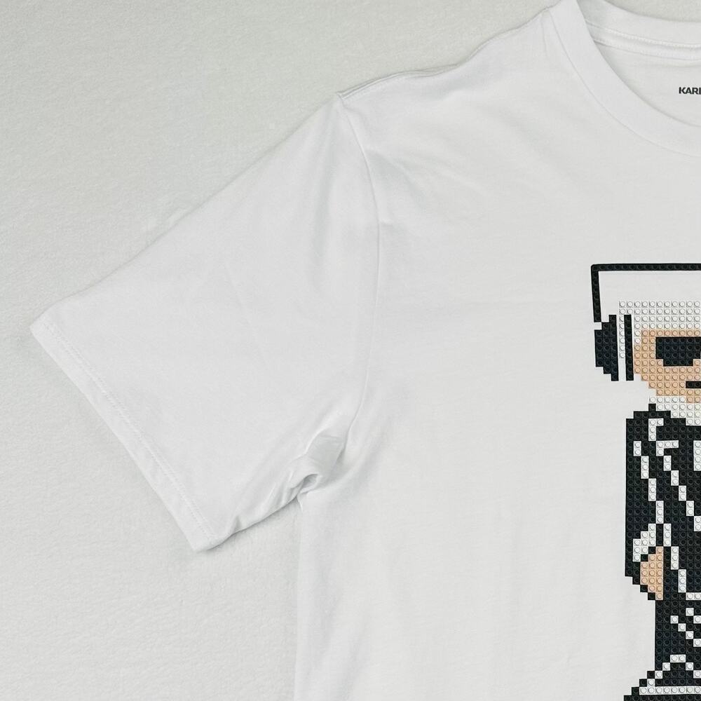 Karl Lagerfeld Paris Men’s Medium White Logo T-Shirt Cool Tuxedo Man - Picture 4 of 13